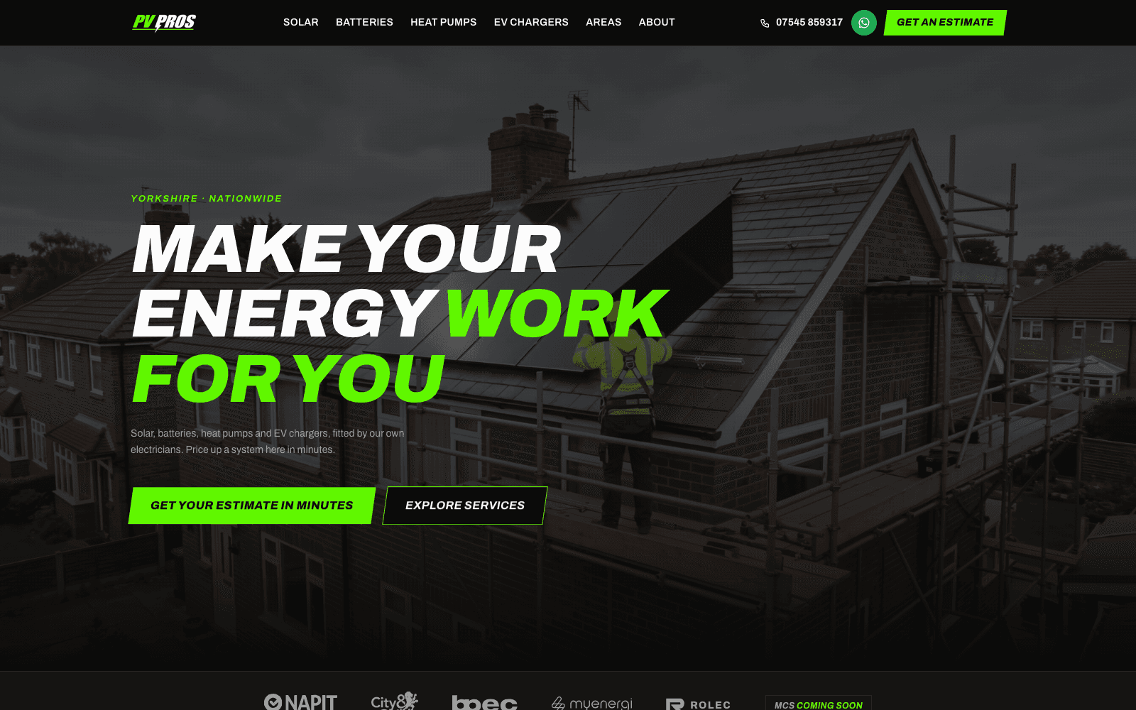 PV Pros website built by TradePlanr Agency