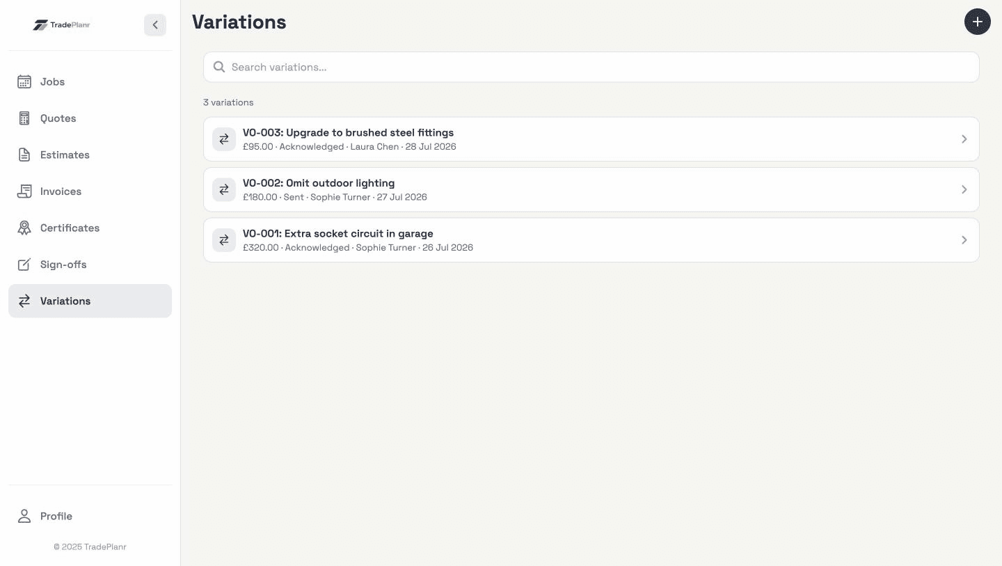 Picking a saved tool to auto-fill a certificate in TradePlanr