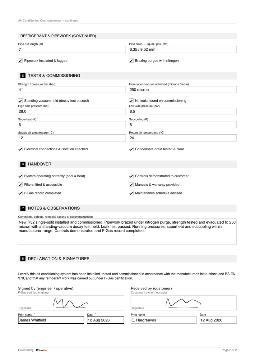 Sample certificate — page 2