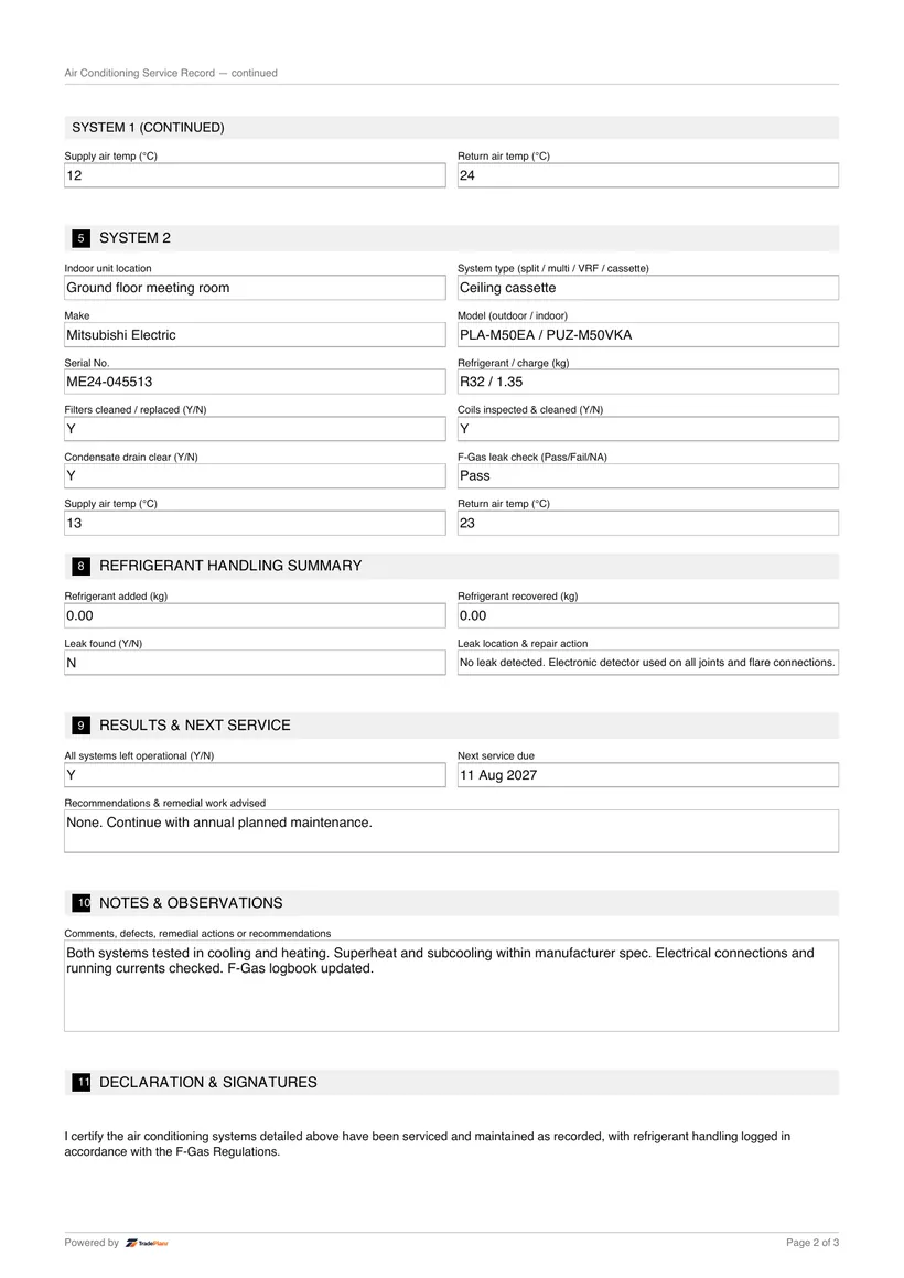 Sample certificate — page 2