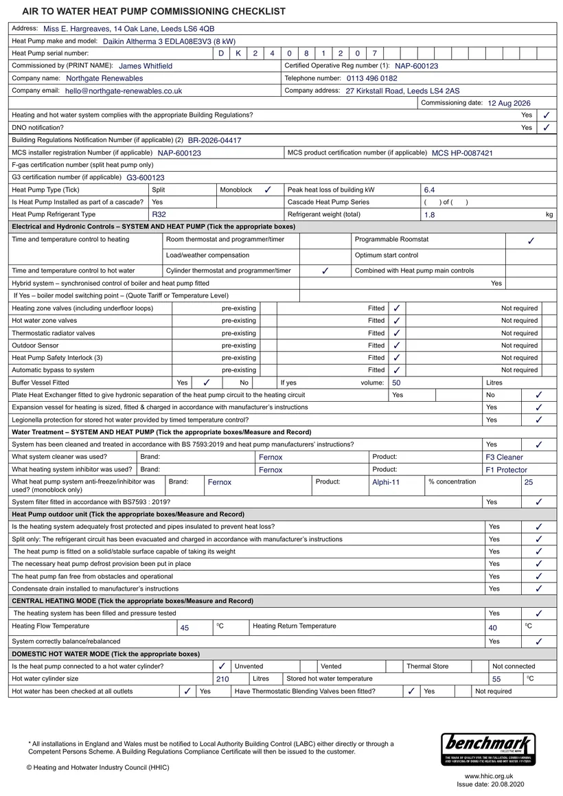 Sample certificate — page 1