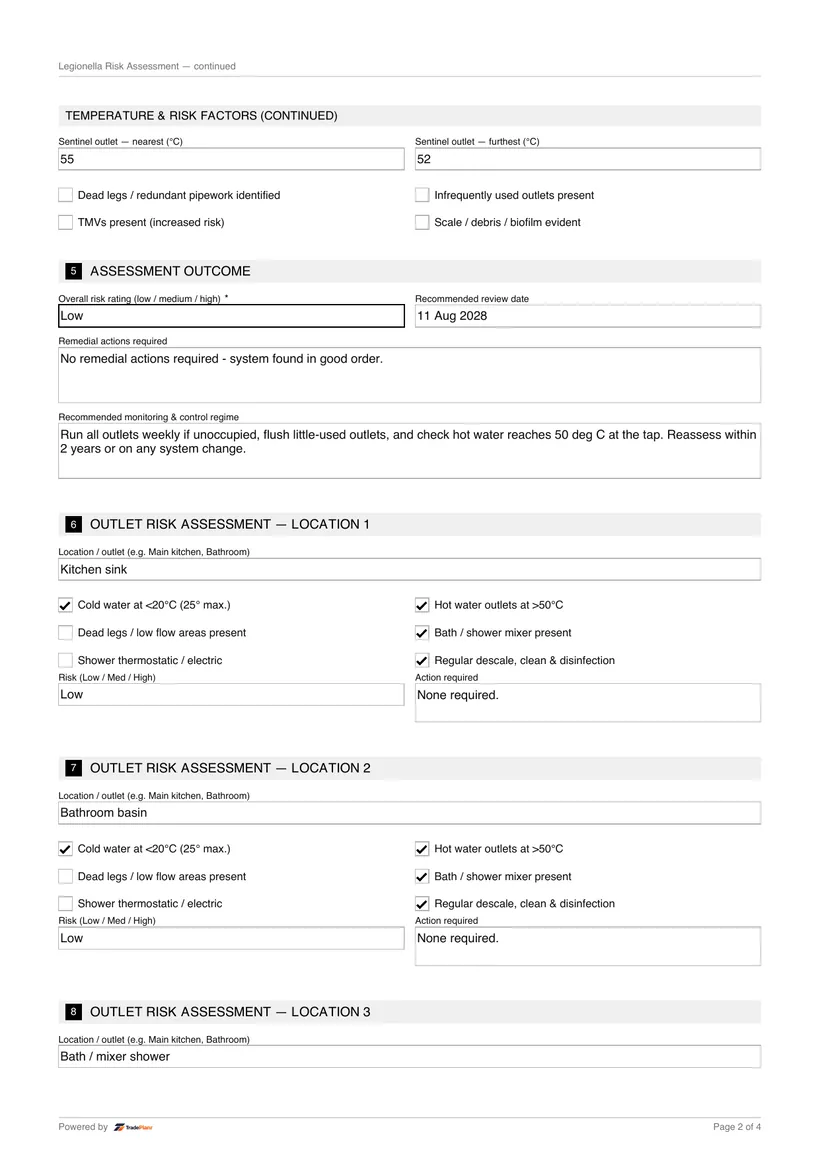 Sample certificate — page 2