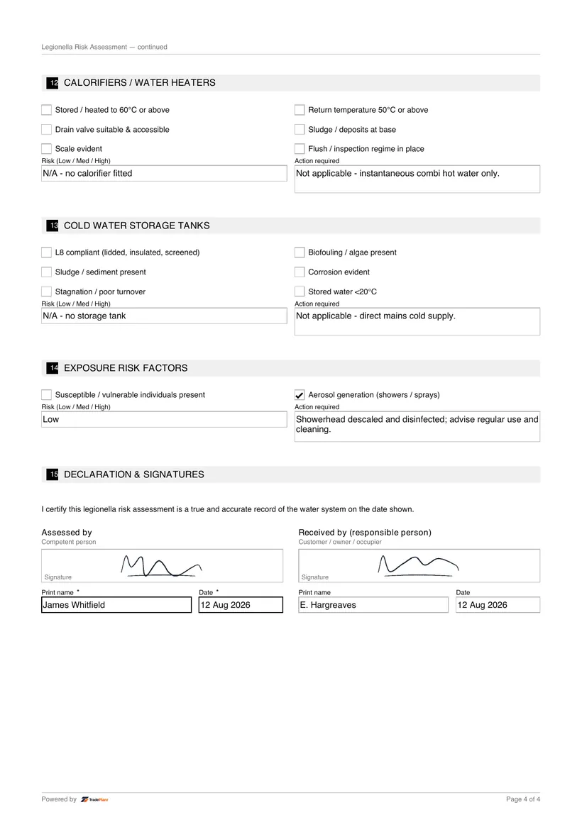 Sample certificate — page 4