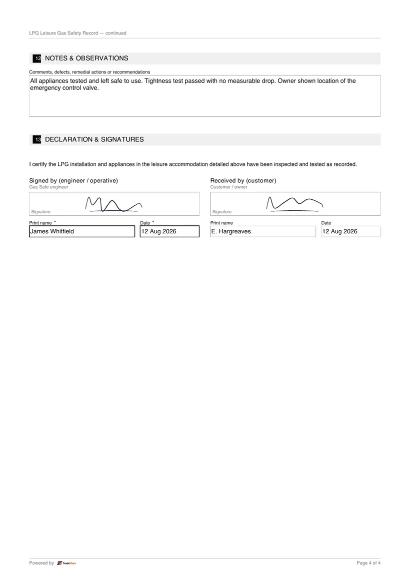 Sample certificate — page 4
