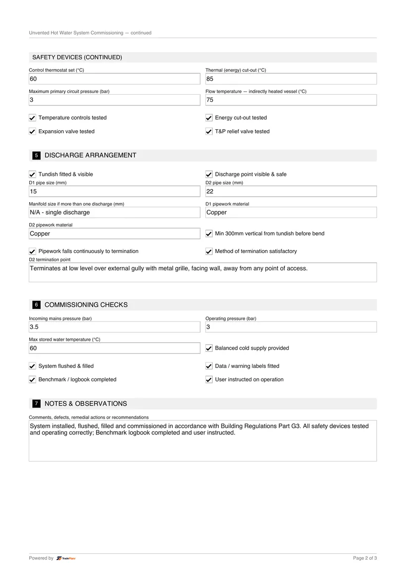 Sample certificate — page 2
